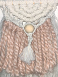 Mini Baby Pink & Cream Boho Yarn Wall Hanging