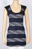 Arden B Navy/White Striped Top-Size Small