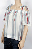 NWT Theory Off The Shoulder Striped Top-Size Petite