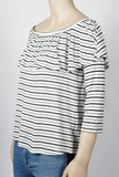 NWT American Eagle Off The Shoulder Striped Tee-Size Medium