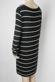 BCBGMaxazria B&W Striped Dress-Size Medium