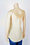 Free People Heathered Fringe Tank Top-Size Small
