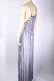 Striped Keyhole Neckline Maxi Dress-Size Medium