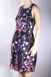 NWOT Nicole Miller New York Black Floral Embroidered Fit & Flare Dress-Size 2