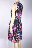 NWOT Nicole Miller New York Black Floral Embroidered Fit & Flare Dress-Size 2