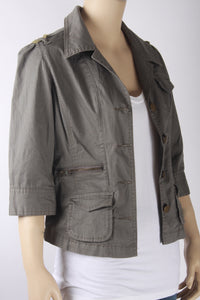 Cropped Olive Jacket-Size Small
