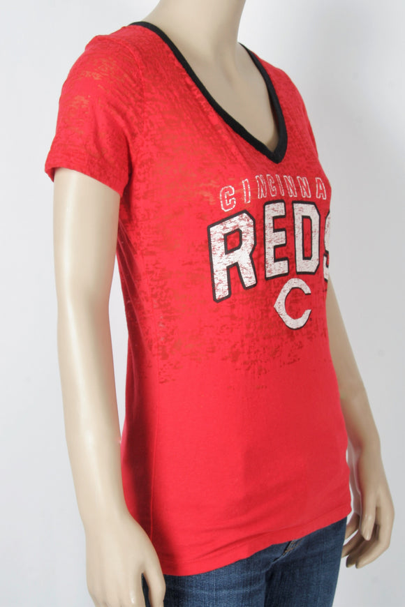 Campus Lifestyle Cinncinnati Reds Burnout Tee-Size Small