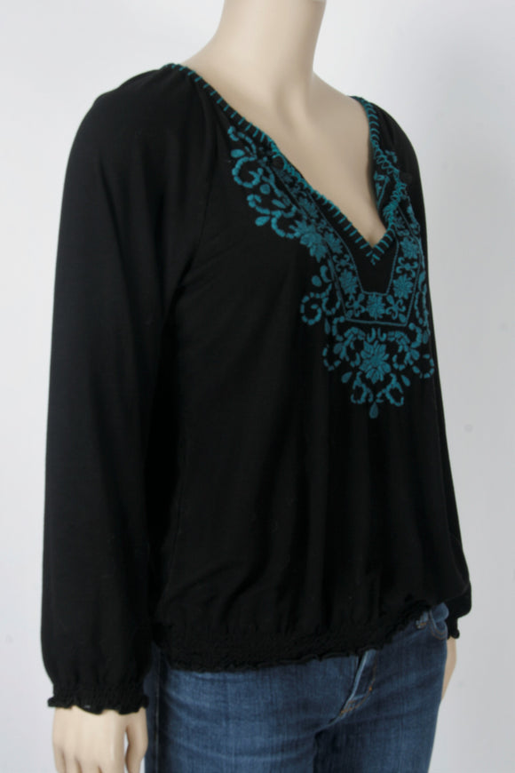 INC Boho Embroidered Top-Size Large