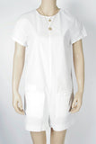 Zara Trafaluc White Short Sleeve Romper-Size X-Small