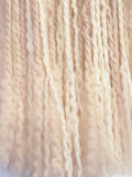 Modern Boho Soft Pink & Cream Silver Hoop Yarn Wall Hanging