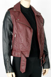 NWOT H&M Burgundy and Black Moto Jacket-Size 6