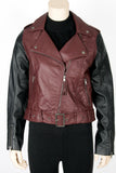 NWOT H&M Burgundy and Black Moto Jacket-Size 6