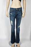 Arden B Distressed, Stretch, Low Rise Flare Jeans-Size 4