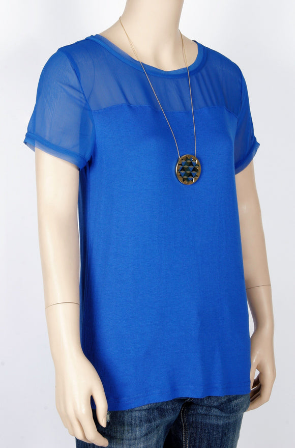 H&M Royal Blue Short Sleeve Top-Size Small