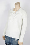 NWOT Delia's Cream Lace Up Sweater-Size Small