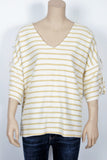 NWT Jane and Delancey Striped Lace Up Top-Size Large