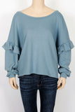 NWT Lucky Brand Ruffle Sleeve Sweatshirt-Size Large