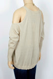 NWT Ramy Brook Gold "Tasha" Cold Shoulder Sweater-Size Medium
