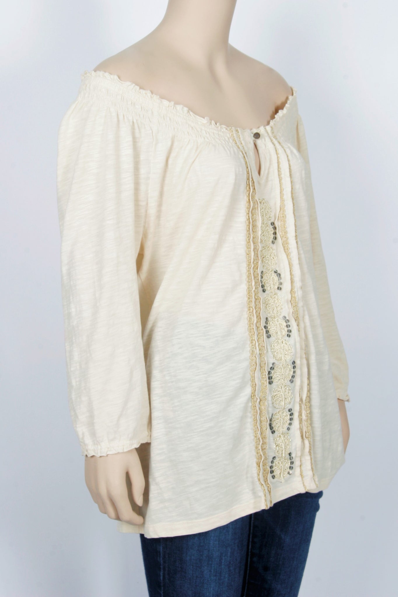 Lucky Brand Cream Boho Top-Size Large – Second Bite