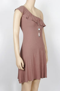 NWT American Eagle Mauve Ribbed One Shoulder Dress-Size X-Small