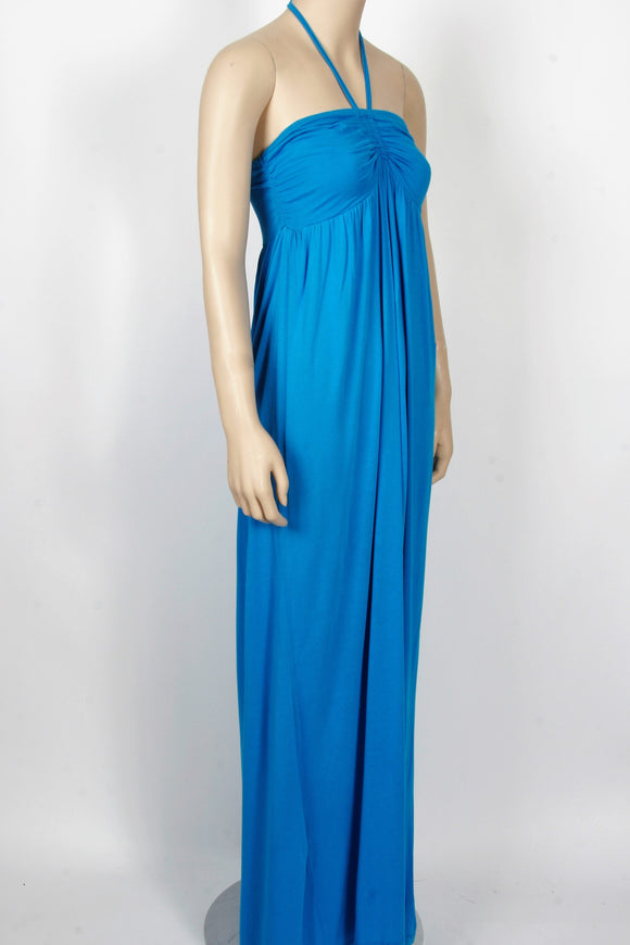 NWOT Asos Blue Tie Neck Maxi Dress-Size 4