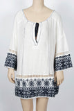 Free People "Noyal Counting Stars" Ivory Embroidered Tunic/Minidress-Size Small