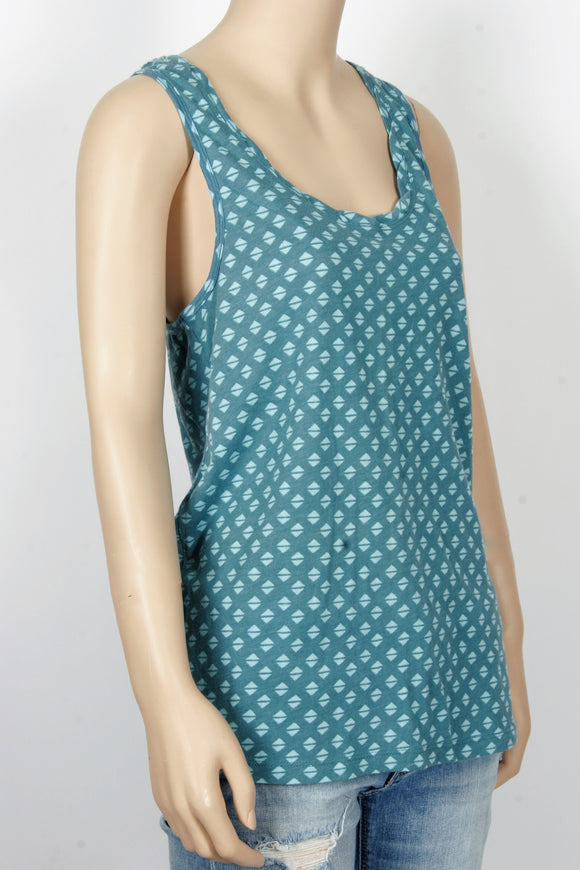 Urban Outfitters Blue Graphic Print Tank Top-Size Medium