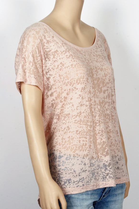 H&M Nude Burnout Tee-Size Small