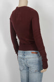 NWOT Hollister Maroon Cropped Cardigan-Size Small