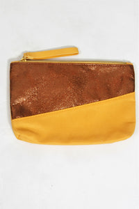 NWOT  Copper/Mustard Make-Up Bag