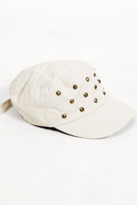 Studded Twill Cabby Hat