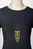 Gold Tone Owl Pendant Necklace