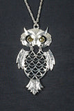 NWOT Silver Tone Rhineston Owl Pendant