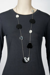 Black & Silver Circle Necklace
