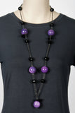 NWOT Purple Marble Bead Necklace