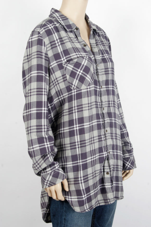 BP Plaid Button Up Flannel Shirt-Size Large