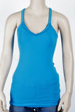 Hollister Stretchy Blue Ruffle Tank-Size Small
