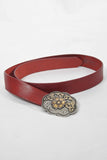 Landes Italian Leather Red Belt-Size Large