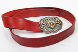 Landes Italian Leather Red Belt-Size Large