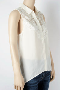 NWOT Divided by H&M Chiffon Sleeveless Button Up Top-Size 6