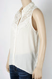 NWOT Divided by H&M Chiffon Sleeveless Button Up Top-Size 6