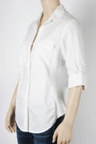 Harve Benard White Button Up Short Sleeve Top-Size Small