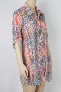 NWT Hot & Delicious Plaid Shirtdress-Size Small