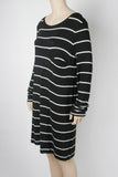 BCBGMaxazria B&W Striped Dress-Size Medium