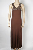 Anama Studded Brown Maxi Dress-Size Small