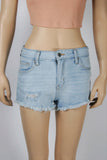 H&M Light Denim Frayed Shorts-Size 4