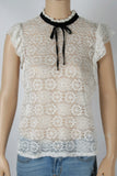 Forever 21 Neck Tie Lace Top-Size Large
