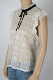 Forever 21 Neck Tie Lace Top-Size Large