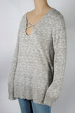 Miami Marled Gray V-Neck Sweater-Size Medium
