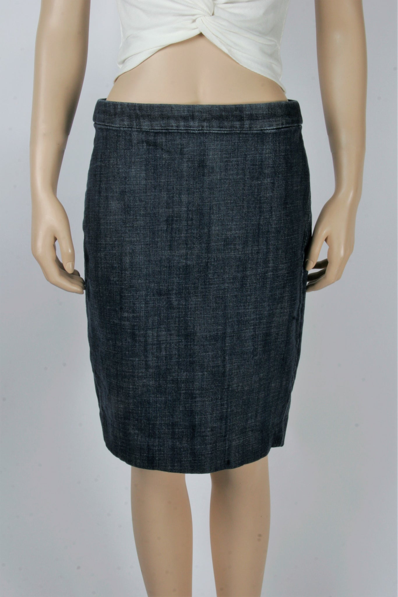 BOTTOM : Hazel Denim Pencil Skirt - Grey by KEI MAG